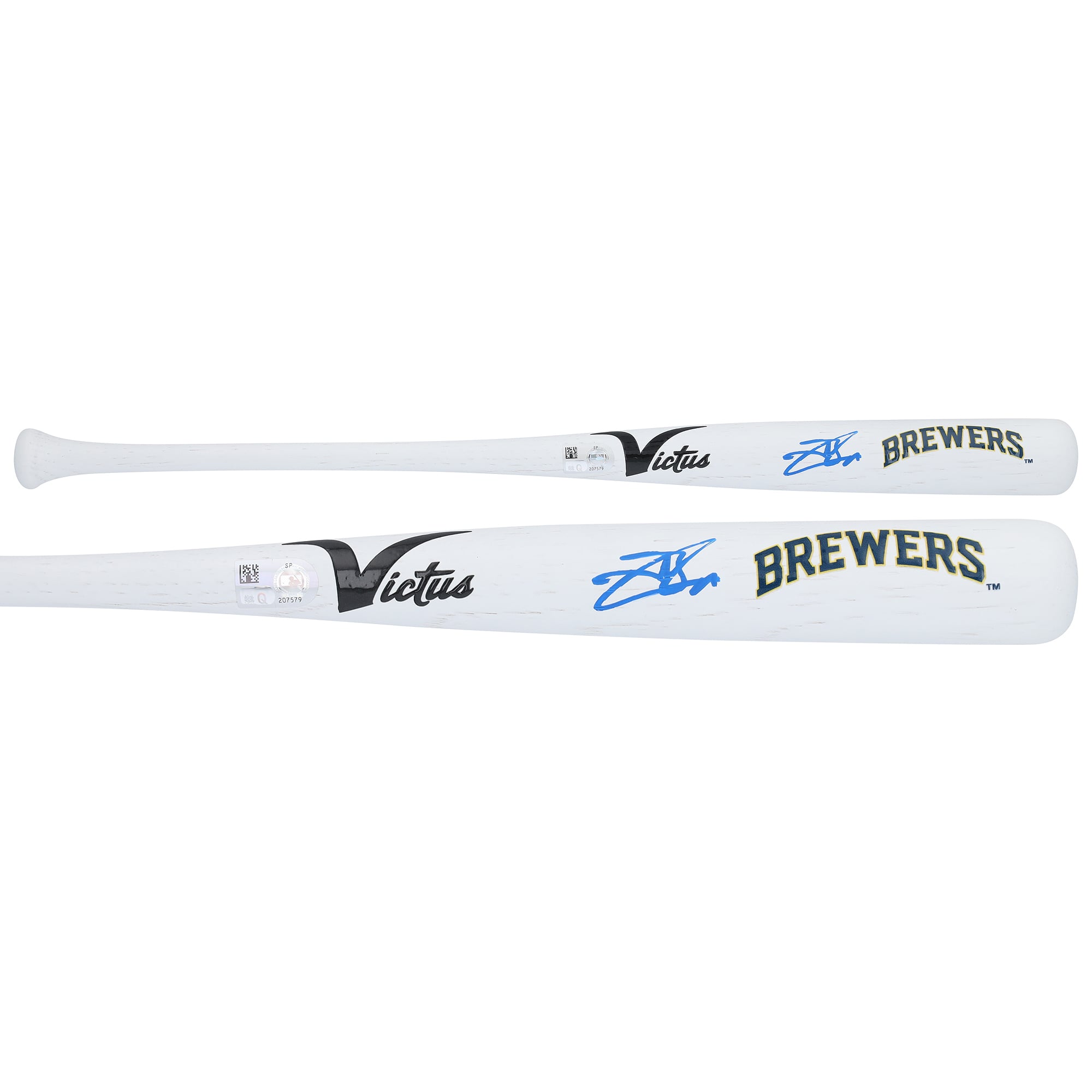 Jackson Chourio Milwaukee Brewers Autographed Victus Team ID Mini Bat