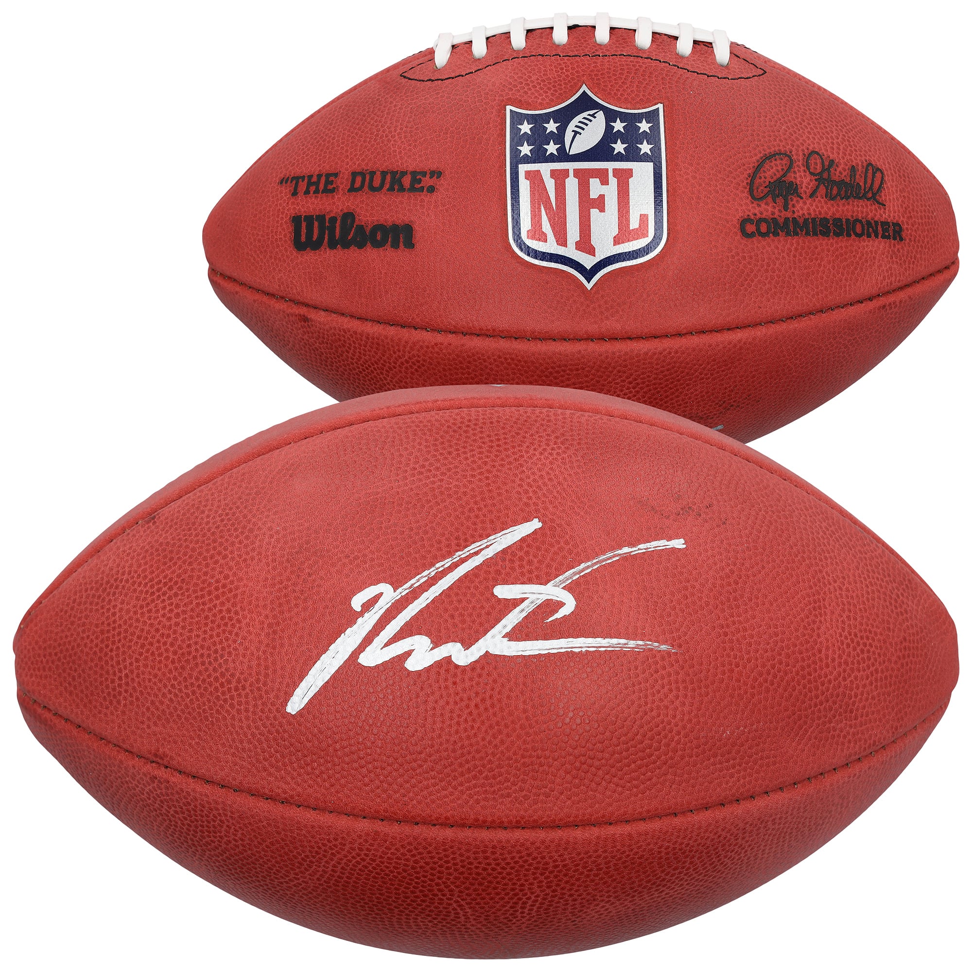 Pallone da football Duke autografato a colori da Jalen Carter dei Philadelphia Eagles