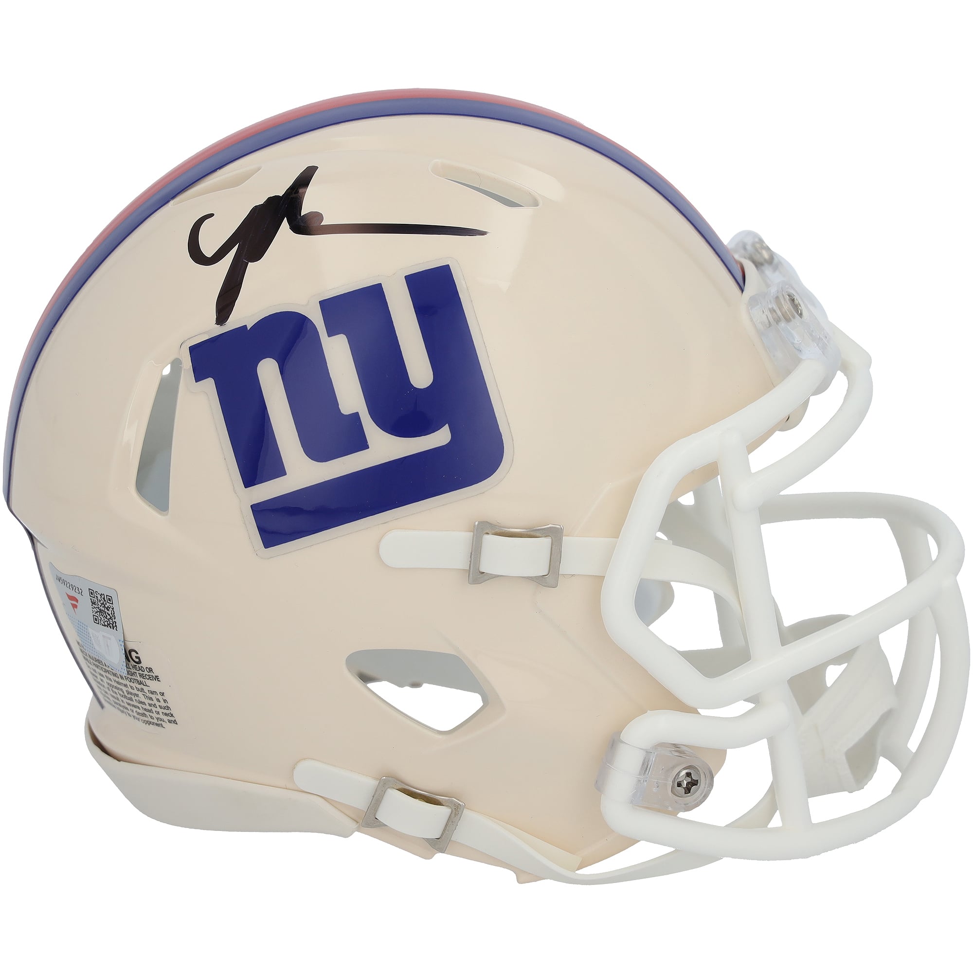 Casco mini Riddell Retro Speed ​​autografato da Malik Nabers dei New York Giants