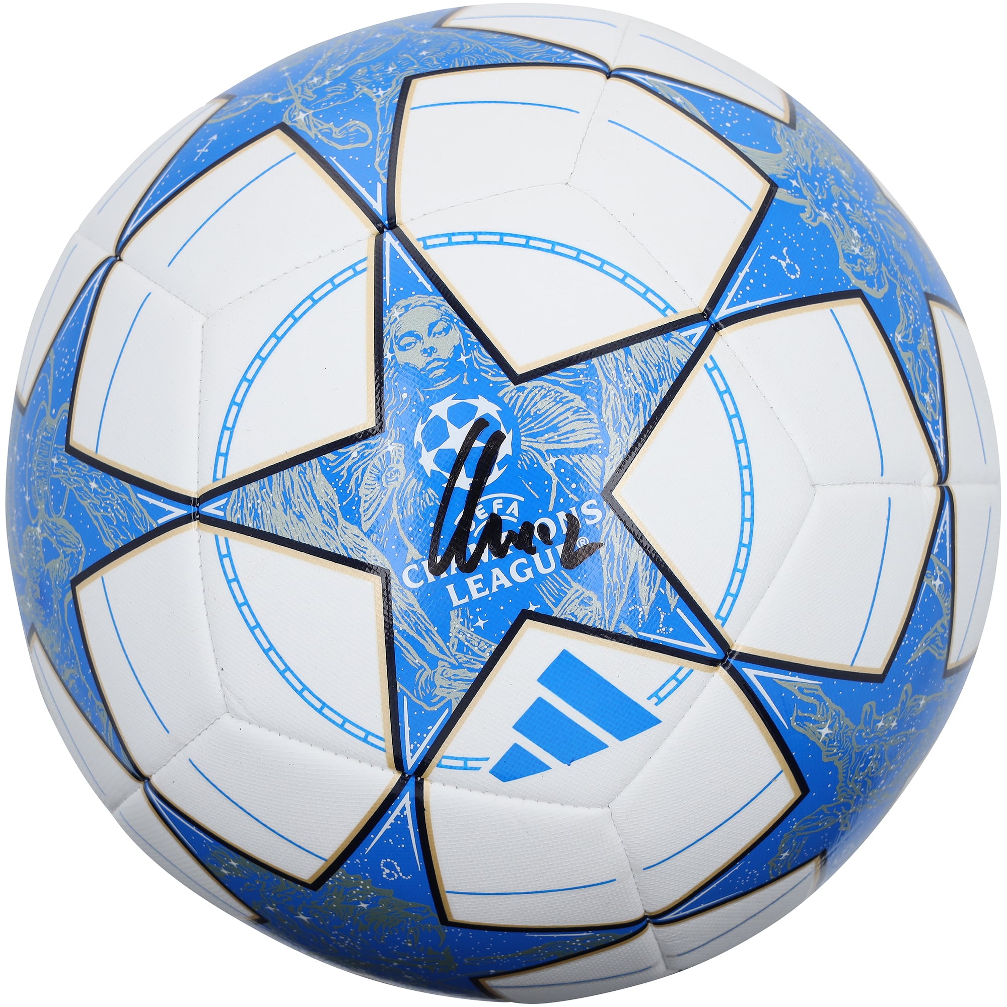 Lennart Karl Bayern Munich Autographed UEFA Champions League Blue Soccer Ball