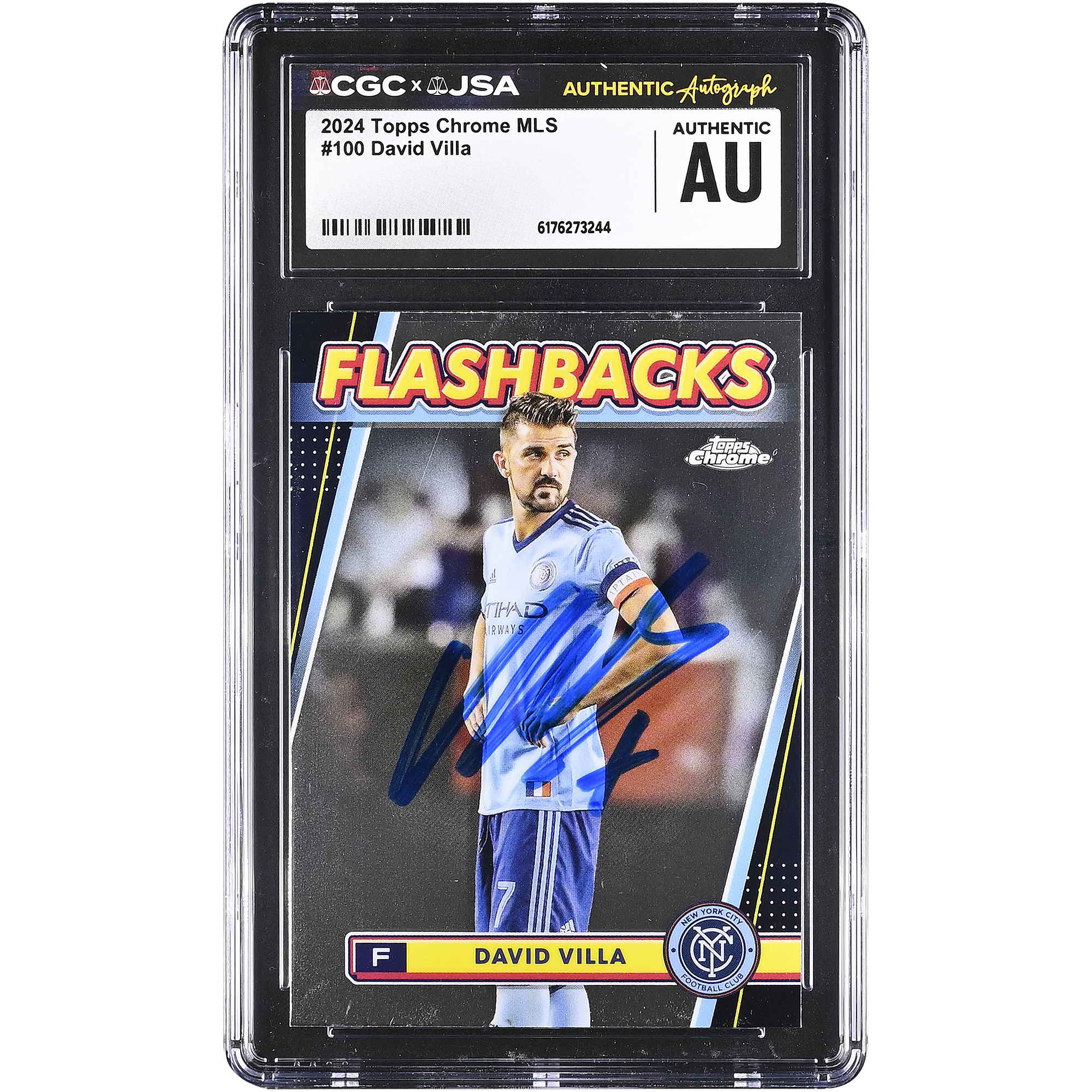 David Villa New York City FC Autographed 2024 Topps Chrome MLS #100 CGC Authenticated Card David Villa New York City FC Autographed 2024 Topps Chrome MLS #100 CGC Authenticated Card