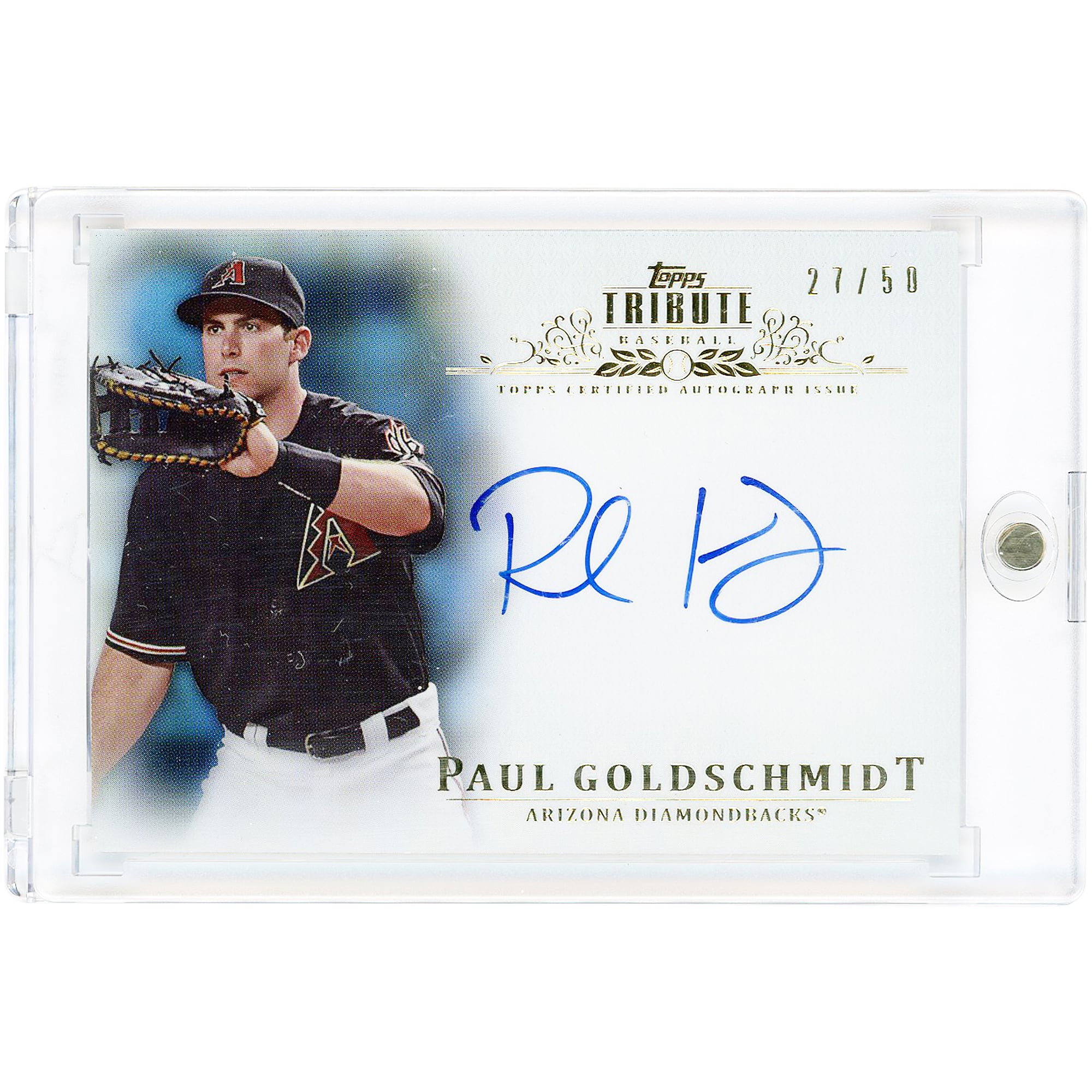 Tarjeta autografiada de Paul Goldschmidt de los Arizona Diamondbacks, Topps Tribute 2013 #TA-PG2 #27/50