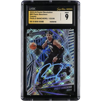 Paolo Banchero Orlando Magic Autographed 2023-24 Panini Revolution Cosmic #90 #/99 CGC Authenticated Mint 9 Card