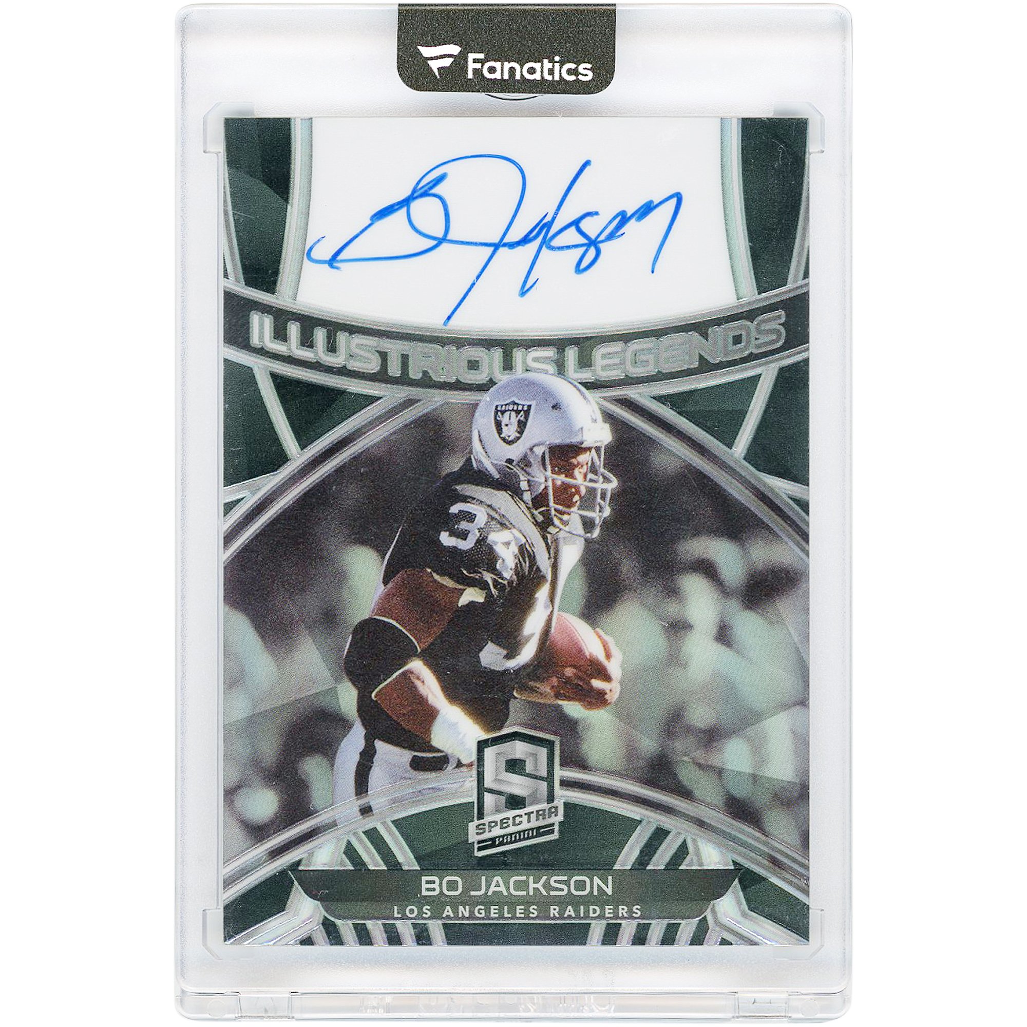 Carta autografata di Bo Jackson degli Oakland Raiders, 2020 Panini Spectra Illustrious Legends #IL-BJ #9/25