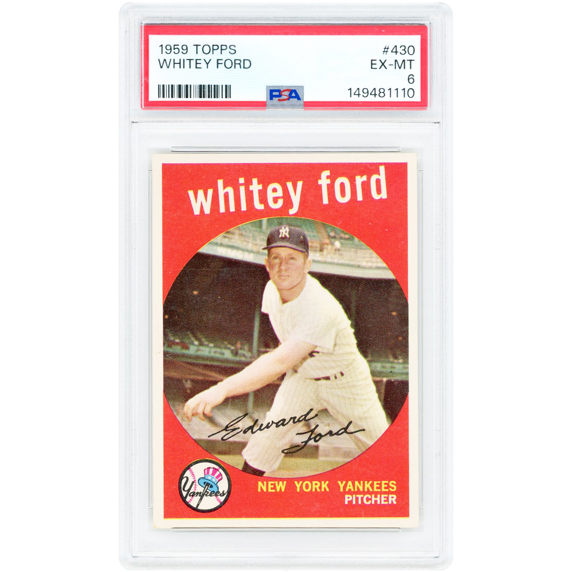 Whitey Ford New York Yankees 1959 Topps #430 Carta autenticata PSA