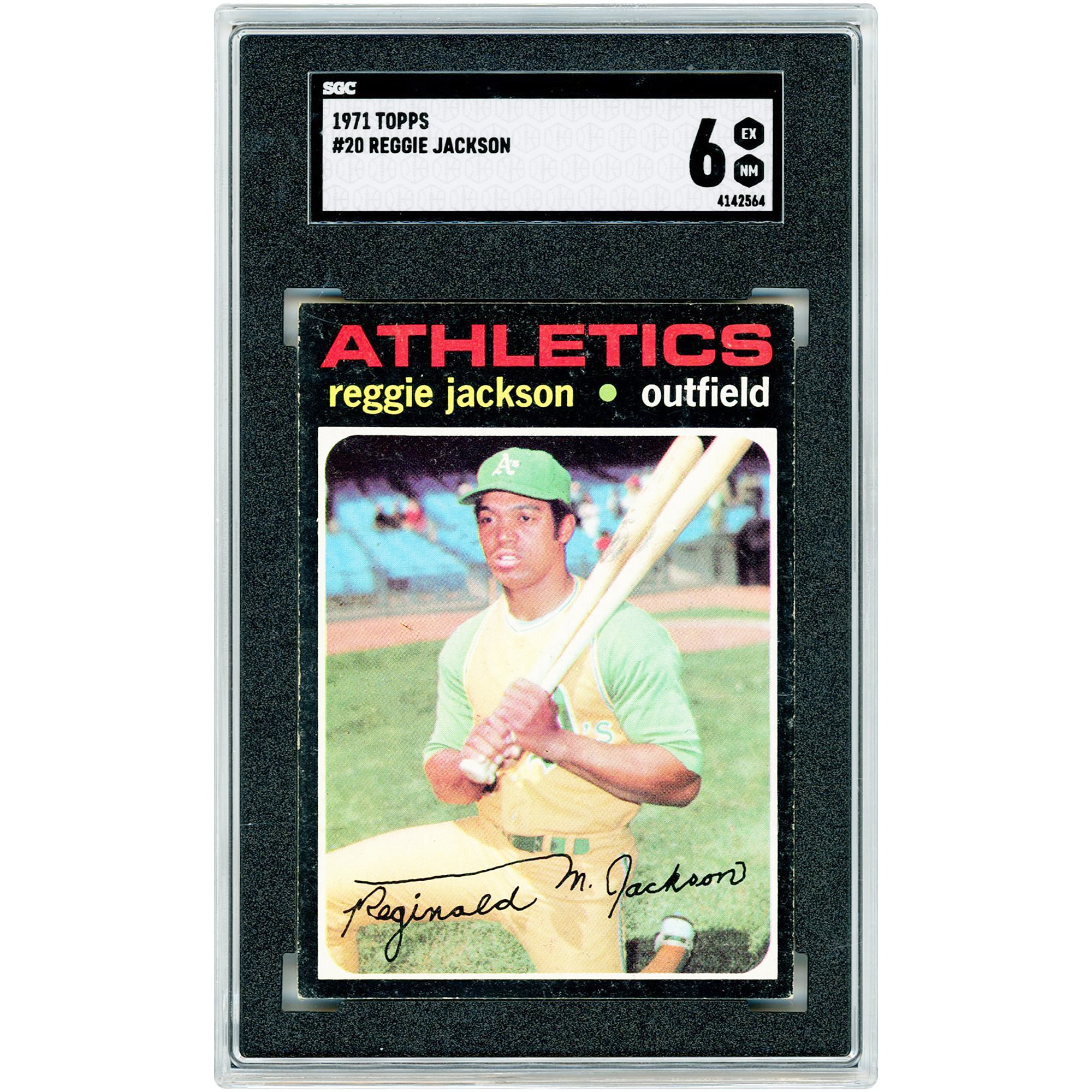 Reggie Jackson Athletics 1971 Topps #20 SGC Authenticated 6 Card