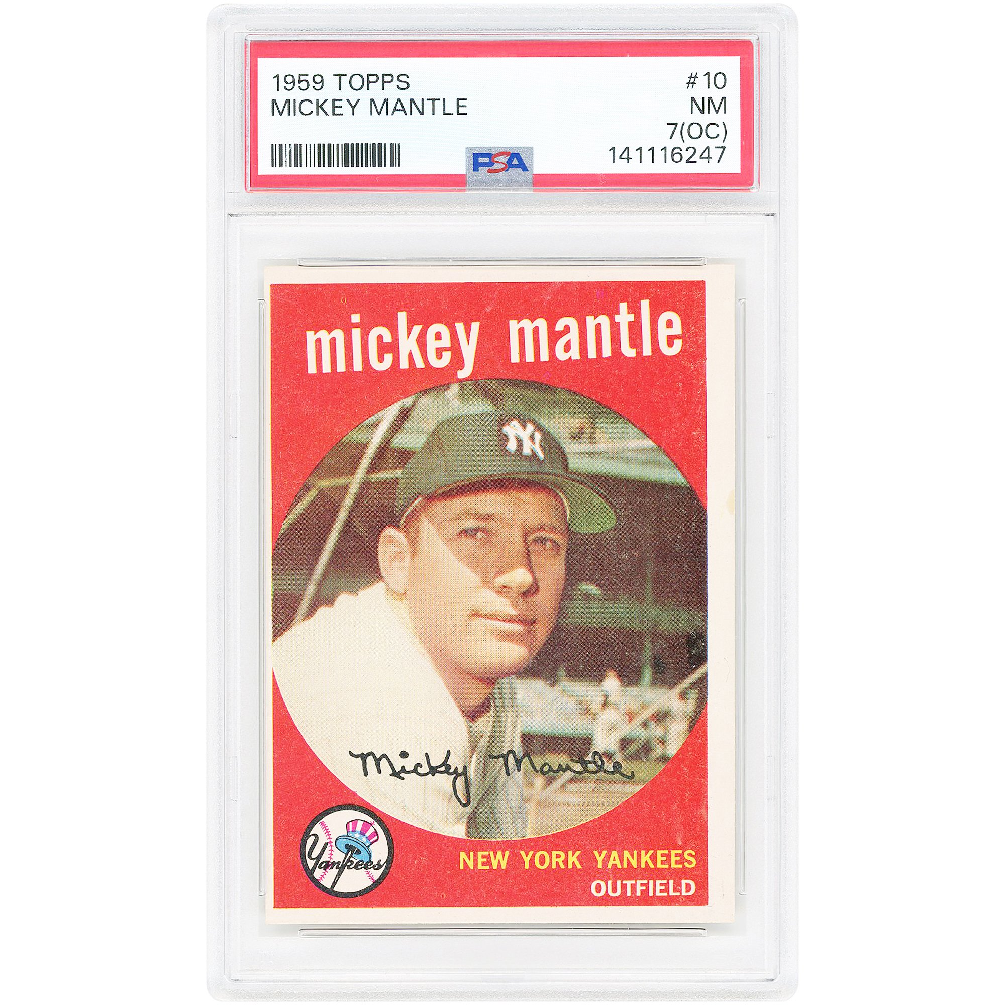 V106832 Yankee Mickey Mantle New York Yankees 1959 Topps #10 Carta autenticata PSA 7(OC) Mickey Mantle UNS TPP TRADING CARDS 46203 COLTRC CV01BB5666 #37