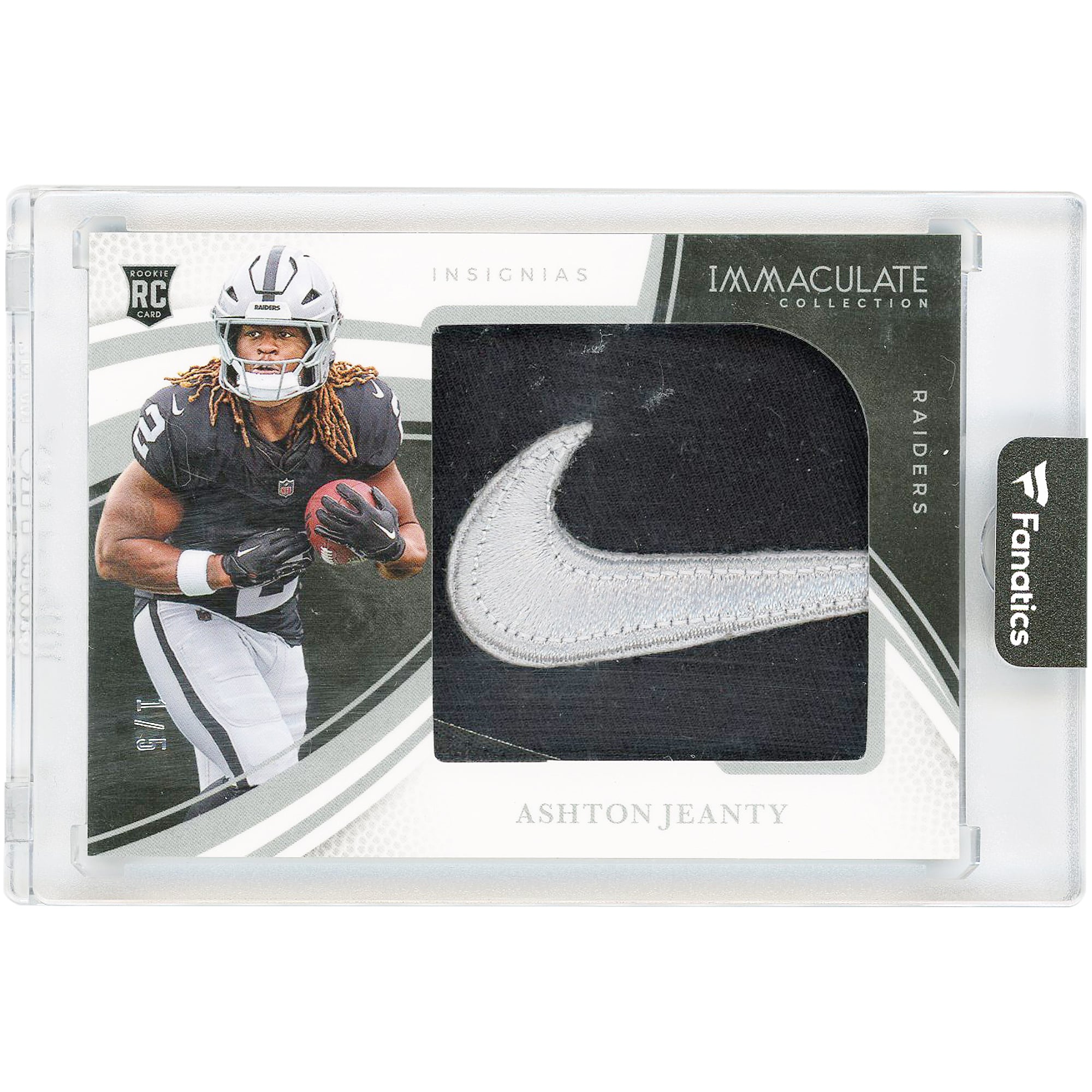 V106832 Raid Ashton Jeanty Las Vegas Raiders 2025 Panini Immaculate Collection Nike Swoosh Relic #RJL-AJY #1/5 Rookie Card Ashton Jeanty UNS PAA TRADING CARDS 46203 COLTRC CG01FB3719 #4