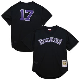 Men's Mitchell & Ness Todd Helton Black Colorado Rockies Authentic Batting Practice Jersey