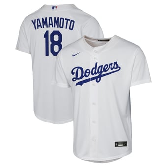 Youth Nike Yoshinobu Yamamoto White Los Angeles Dodgers Home Replica Jersey