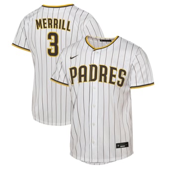 Youth Nike Jackson Merrill White San Diego Padres Home Replica Jersey