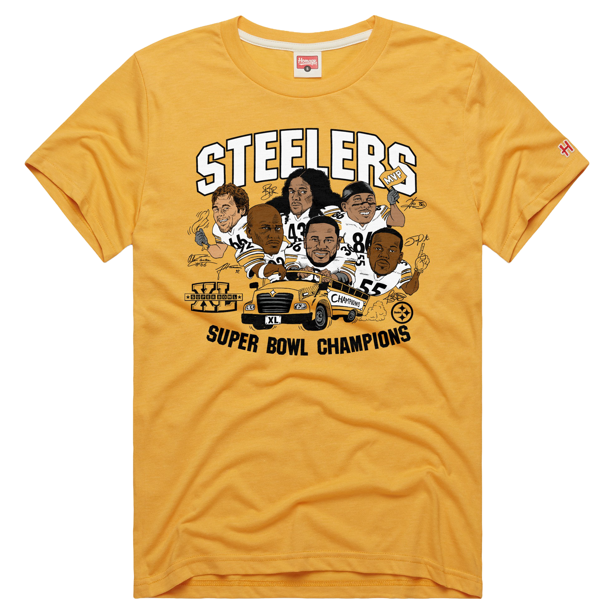 Homage Men's and Women's Gold Pittsburgh Steelers Super Bowl T-Shirt - Gold