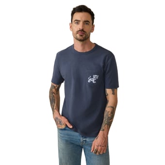 Men's FAHERTY Navy Penn State Nittany Lions Sunwashed Pocket T-Shirt