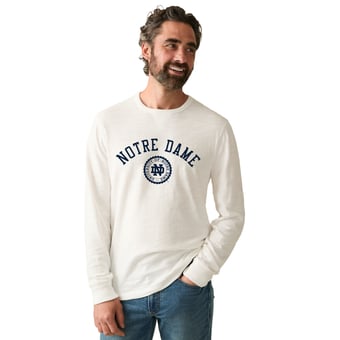 Men's FAHERTY White Notre Dame Fighting Irish Sunwashed Slub Sweatshirt