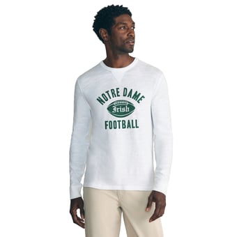 Men's FAHERTY White Notre Dame Fighting Irish Sunwashed Slub Sweatshirt