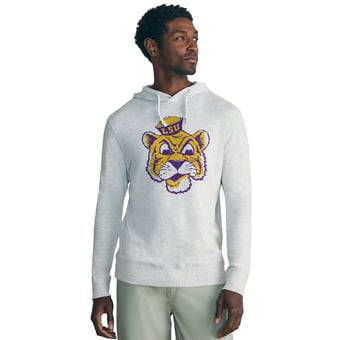 Men's FAHERTY Heather Gray LSU Tigers Sunwashed Slub Hoodie