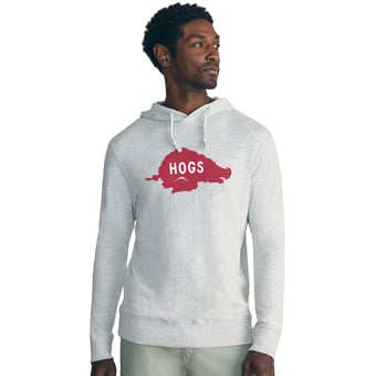 Men's FAHERTY Heather Gray Arkansas Razorbacks Sunwashed Slub Hoodie