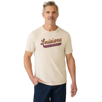 Men's FAHERTY Beige LSU Tigers Sunwashed T-Shirt