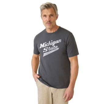 Men's FAHERTY Charcoal Michigan State Spartans Sunwashed T-Shirt