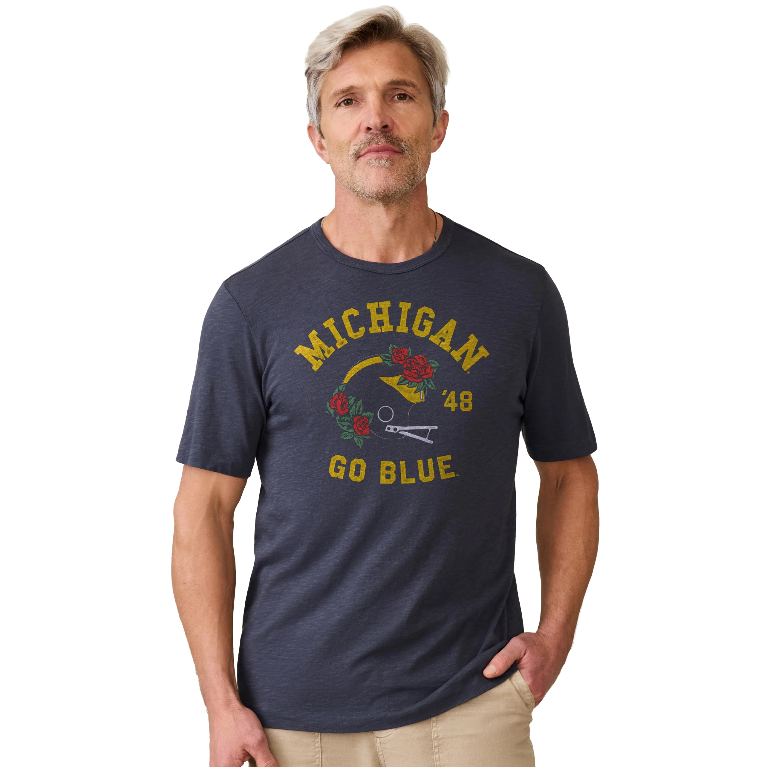 Men’s FAHERTY Navy Michigan Wolverines Sunwashed T-Shirt Men’s FAHERTY Navy Michigan Wolverines Sunwashed T-Shirt