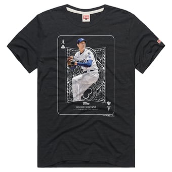 Men's Homage Shohei Ohtani Charcoal Los Angeles Dodgers All Aces Graphic Tri-Blend T-Shirt