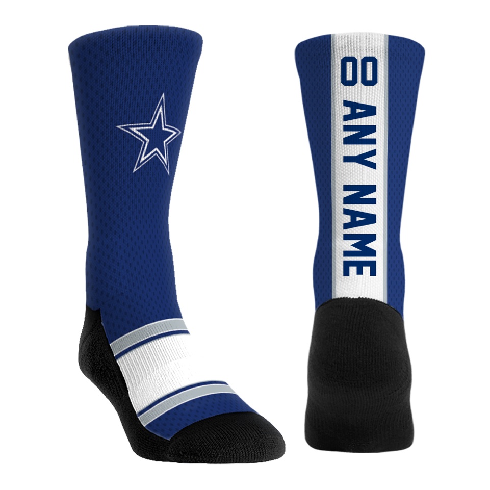 Unisex Rock Em Royal Dallas Cowboys Jersey Series Custom Crew Socks