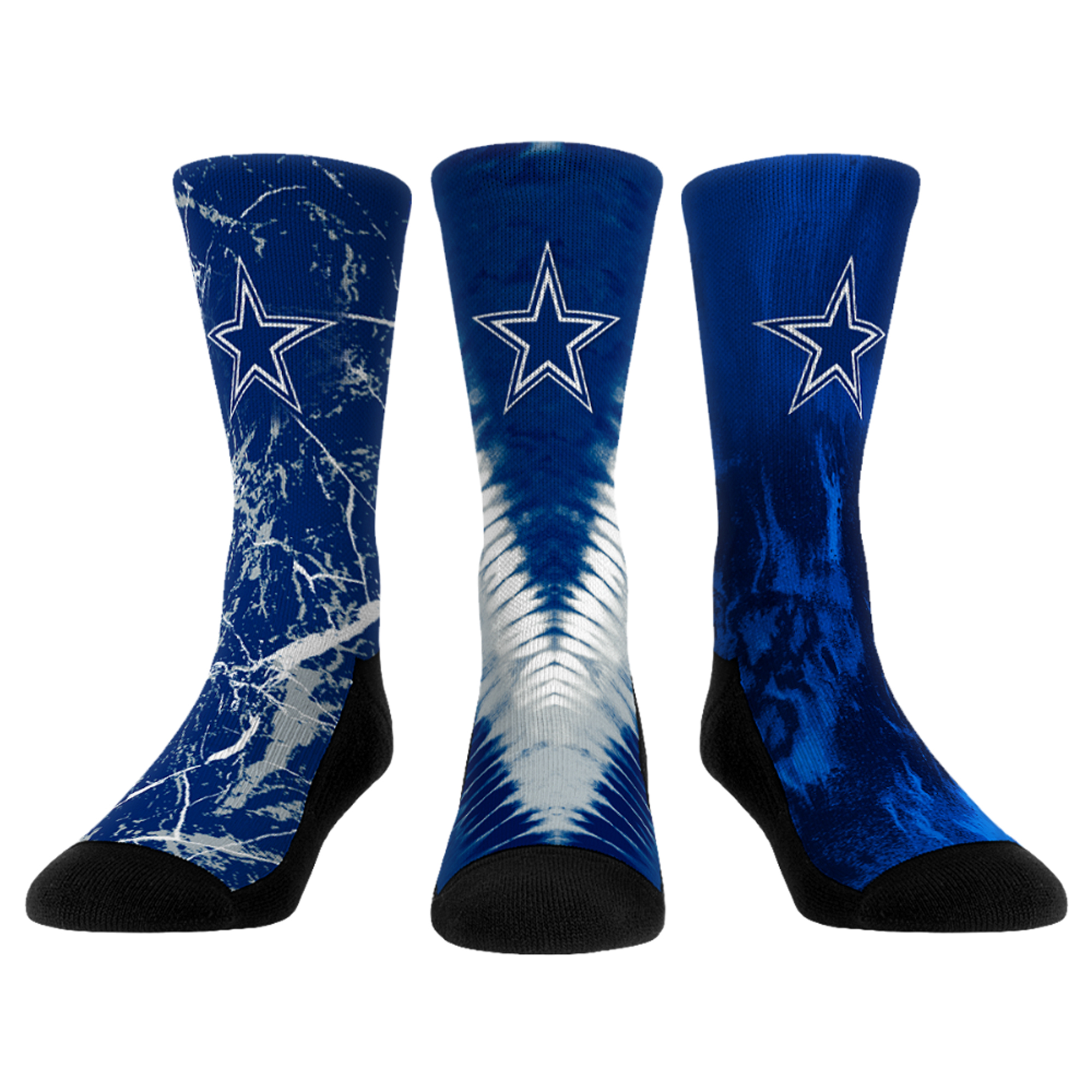 Unisex Rock Em  Royal Dallas Cowboys Team Colors Three-Pack Crew Socks Set