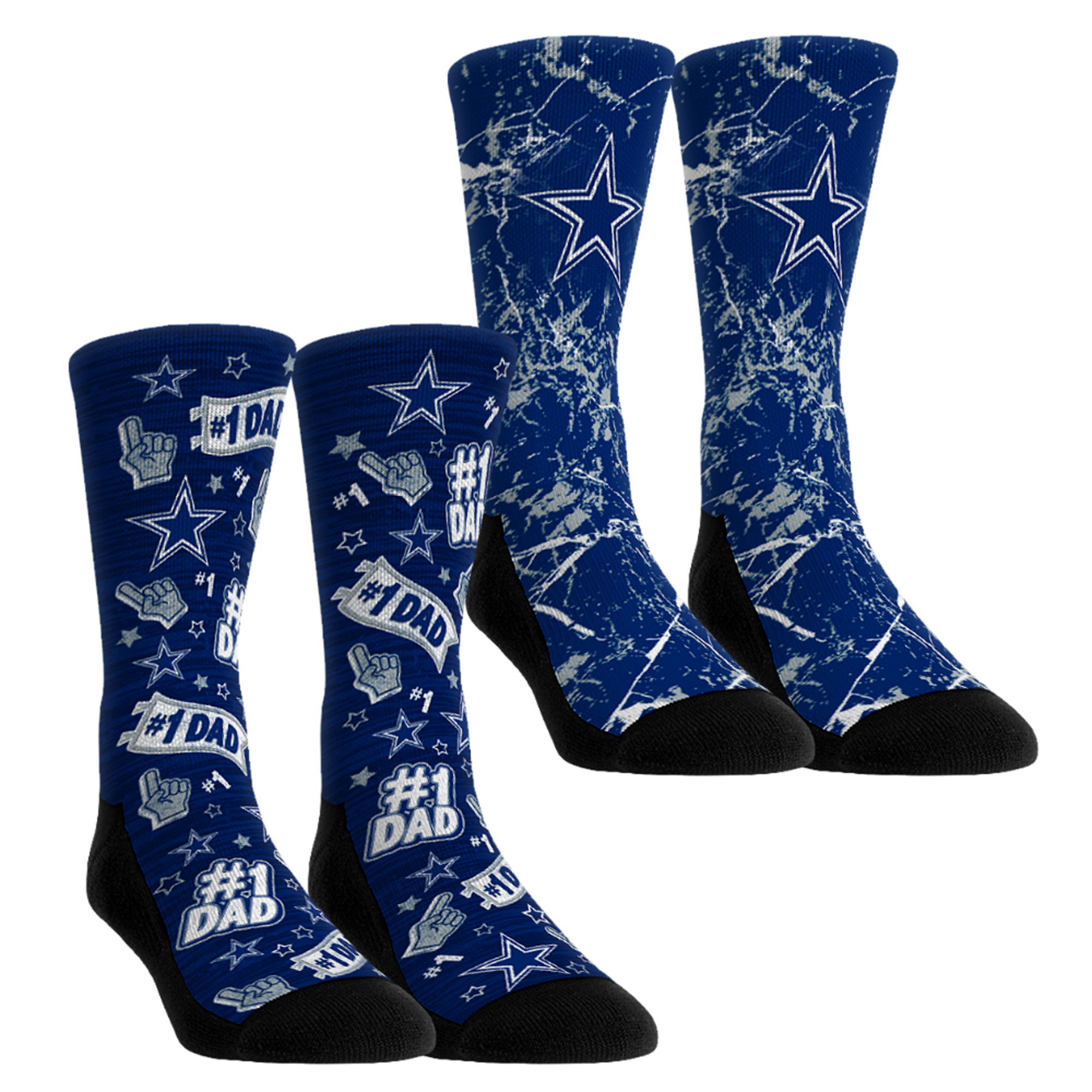 Unisex Rock Em Royal Dallas Cowboys Dad Two-Pack Crew Socks Set