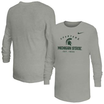 Youth Nike  Gray Michigan State Spartans Legend Dri-FIT Long Sleeve T-Shirt