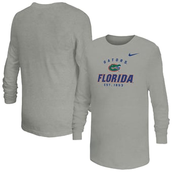 Youth Nike  Gray Florida Gators Legend Dri-FIT Long Sleeve T-Shirt