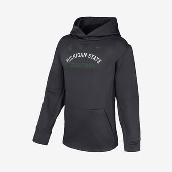Youth Nike  Anthracite Michigan State Spartans Arched Therma-FIT Hoodie