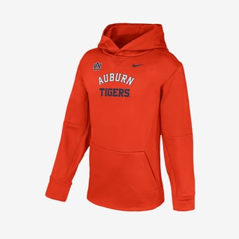 Youth Nike  Orange Auburn Tigers Arched Therma-FIT Hoodie