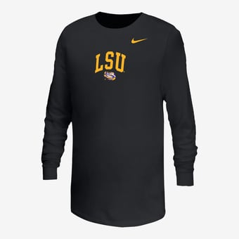 Youth Nike  Black LSU Tigers Arched Core Long Sleeve T-Shirt