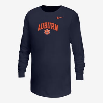 Youth Nike  Navy Auburn Tigers Arched Core Long Sleeve T-Shirt