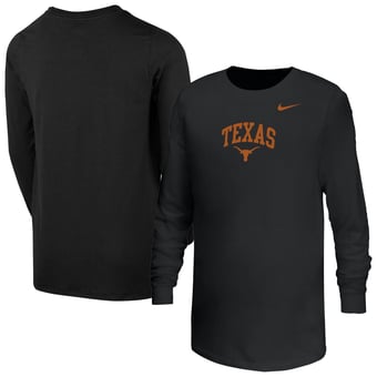 Youth Nike  Black Texas Longhorns Arched Core Long Sleeve T-Shirt