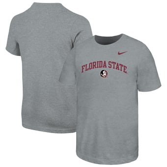 Youth Nike  Heather Gray Florida State Seminoles Arched Name Drop T-Shirt