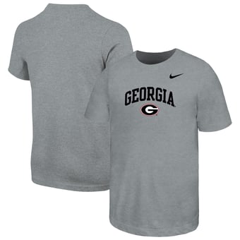 Youth Nike  Heather Gray Georgia Bulldogs Arched Name Drop T-Shirt