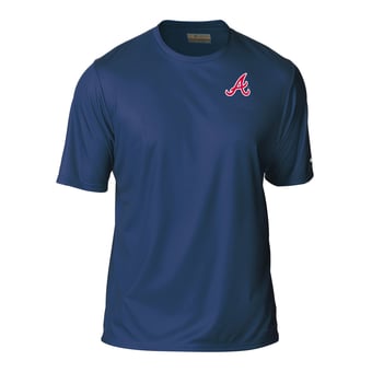 Men's Columbia Navy Atlanta Braves  Terminal Tackle Omni-Shade T-Shirt