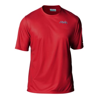 Men's Columbia Red Atlanta Braves  Terminal Tackle Omni-Shade T-Shirt