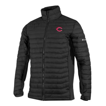 Men's Columbia Black Cincinnati Reds  Powder Pass Hybrid Full-Zip Jacket