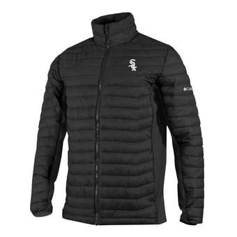 Men's Columbia Black Chicago White Sox  Powder Pass Hybrid Full-Zip Jacket