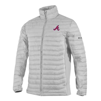Men's Columbia Gray Atlanta Braves  Powder Pass Hybrid Full-Zip Jacket