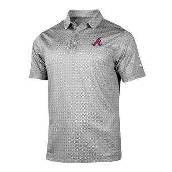 Men's Columbia Gray Atlanta Braves Dusk Diamond Polo