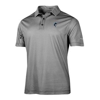 Men's Columbia Black Miami Marlins Crosscurrent Polo