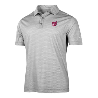 Men's Columbia Gray Washington Nationals Crosscurrent Polo