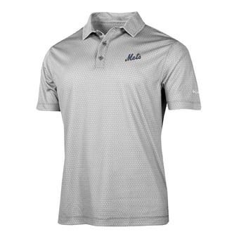 Men's Columbia Gray New York Mets Crosscurrent Polo