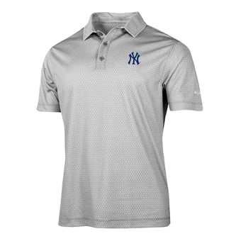 Men's Columbia Gray New York Yankees Crosscurrent Polo