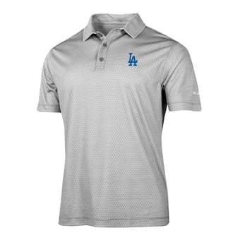 Men's Columbia Gray Los Angeles Dodgers Crosscurrent Polo