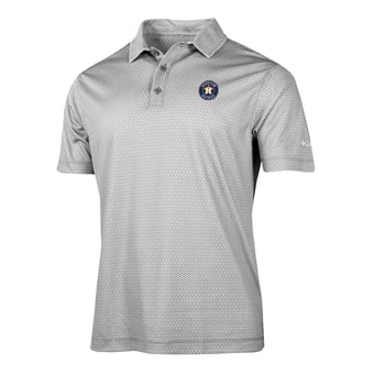 Men's Columbia Gray Houston Astros Crosscurrent Polo