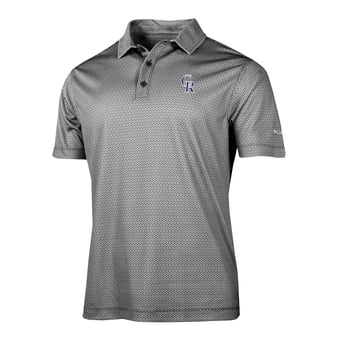 Men's Columbia Black Colorado Rockies Crosscurrent Polo